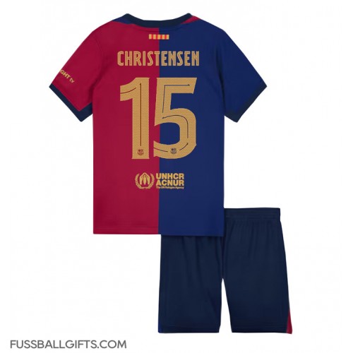 Barcelona Andreas Christensen #15 Fußballbekleidung Heimtrikot Kinder 2024-25 Kurzarm (+ kurze hosen)